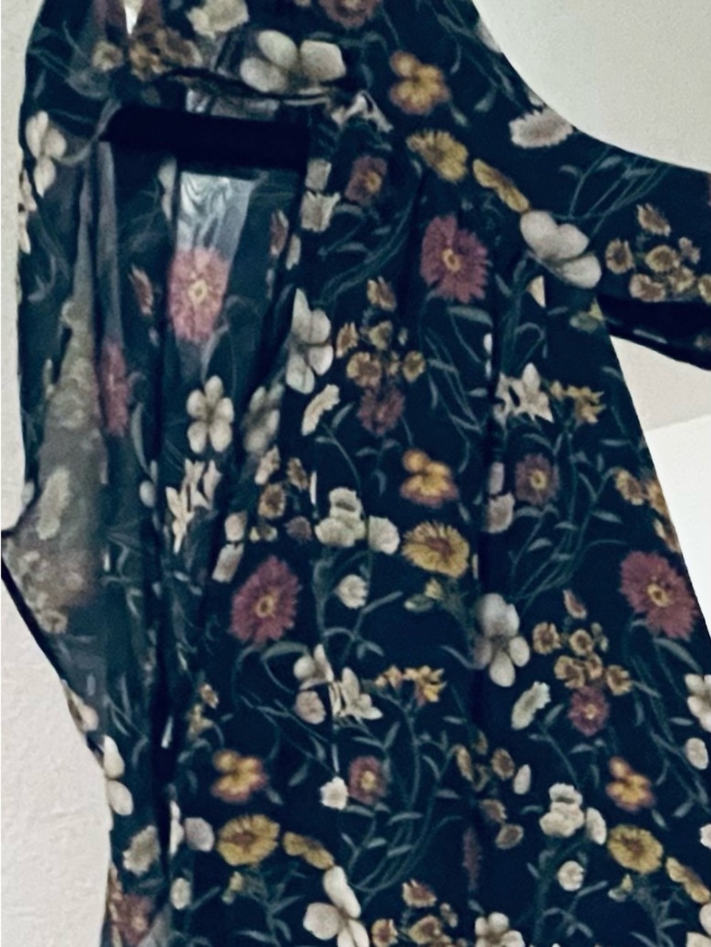 Modcloth Black Floral Keyhole Blouse with Pink and Yellow Blooms. Sleeveless - Picture 6 of 13